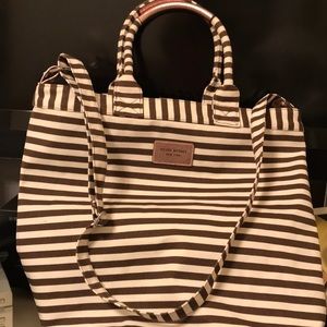 Henri Bendel New York striped canvas tote.